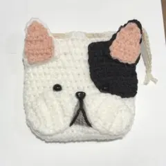 フレンチブルドッグ　ポーチ　編み物