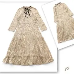 極美品 CELFORD ボウタイ プリーツ ロングワンピース マキシ丈 36