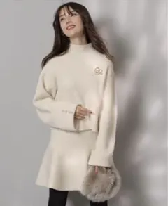 Apuweiser-riche ハイネックニットｘミニスカートセットアップ