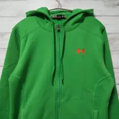 アンダーアーマー フルジップ パーカー ロゴ 刺繍 緑 グリーン USA古着