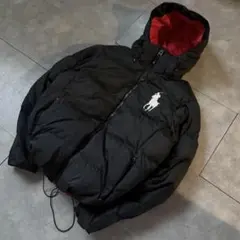 【ビッグポニー❗️】ラルフローレン　ポロ　刺繍ロゴ　ダウン　肉厚　ブラック　M