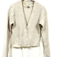 Universal Threadリブニット カーディガンM ベージュ コットン混