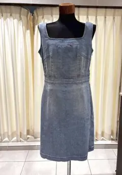 ※美品！※伊太利屋　デニム ノースリーブ ワンピース、ジャンバースカートのサムネイル
