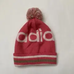 00s】 adidas ピンク ポンポン ニット帽 y2k - メルカリ