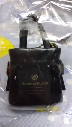 Maison de FLEUR ダブルリボンギャザートートバッグ【ブラック】