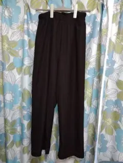 【美品】HUSHUSH　ダークブラウン ワイドパンツ ウエストゴム