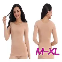 M-XL 肌着 ベージュ ストレッチインナー シャツ 防寒対策 あったかい