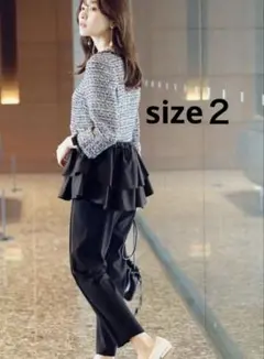 JUSGLITTY ツイードプルオーバー　黒　サイズ2