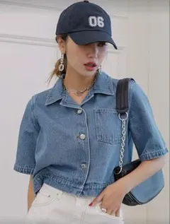 【新品】 SHEIN DAZY デニムジャケット 半袖 Gジャン