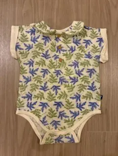 【美品】モイモルン　葉っぱプリントロンパース 半袖