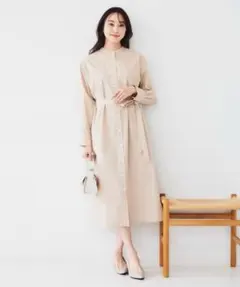 UNTITLED 25SS バンドカラーシャツワンピース