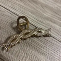 ゴールド波状デザイン ヘアクリップ