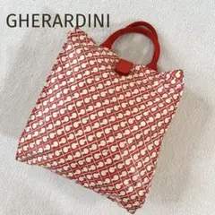 ★GHERARDINI★ナイロンハンドバッグ コンパクト収納 A4可 赤系 旅行