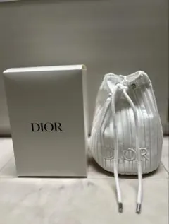 Dior ホワイト プリーツポーチ