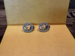 FENDI ロゴ ラインストーン ピアス