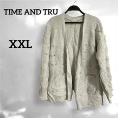 TIME AND TRU ライトグレー カーディガン 【XXL】