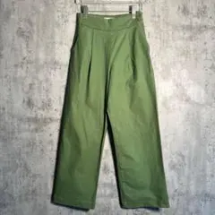 ⭐️希少⭐️レイビームス ワイドパンツ オリーブ サイズ0 YKKジップ グリーン系