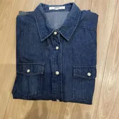 OZOC デニム ボタン付きシャツ