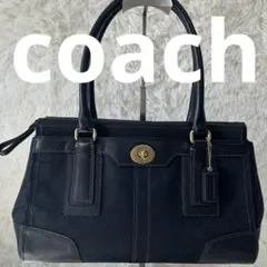 COACH ハンドバッグ シグネチャー キャンバス×レザー ブラック 11062