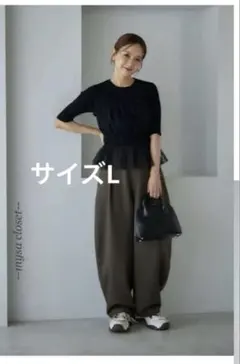 しまむらㅤコクーンパンツㅤカーキL 田中里奈