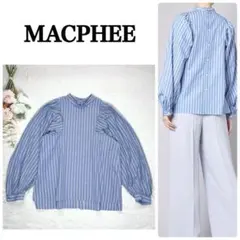 '24美品✨MACPHEE マカフィー　コットンブロードギャザースリーブブラウス