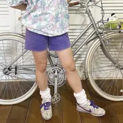 PecoClub デニム風ハーフパンツ Purpleblue