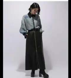 HARE 新品タグ付きフェイクレザー　スリットナロースカート