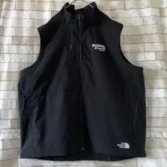 ノースフェイス ソフトシェル ベスト 刺繍ロゴ トリコット起毛 ブラック 2XL