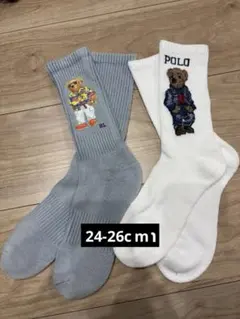 POLO RL ソックス ネイビー グレー2足セット