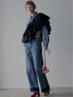 【Ameri】WIDE STRAIGHT DENIM PANTSのサムネイル