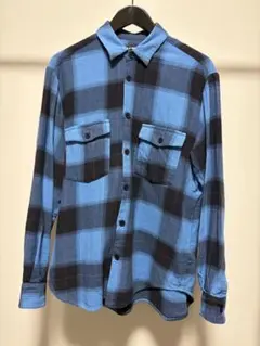 ハリウッドランチマーケット バッファローチェックシャツ ネルシャツ アメカジ 青