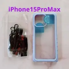 Goospery 15 Pro Max ケース 紫ストラップ付き
