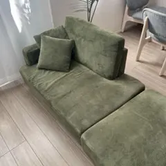 カーキ　グリーン ソファ　ユーデュロイ
