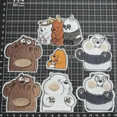 パンダ　しろくま　くま　刺繍ワッペン　まとめ売り　113 ベアベアーズ
