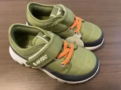 キッズシューズ　スニーカー　子供靴　ハイテック　グリーン　18cm