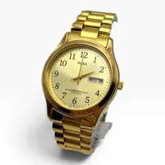 SEIKO ALBA 빈티지 골드 데이 데이트 y2k 90s 00s