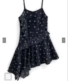 花柄フリルアシンメトリーキャミミニワンピース ［gn428］