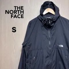 ザノースフェイス☆ナイロンパーカー　Ｓ　ブラック　刺繍ロゴ
