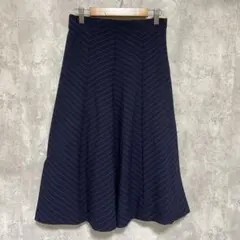 【TRAFALUC】ザラ フレアロングスカート ストライプ ストレッチ M