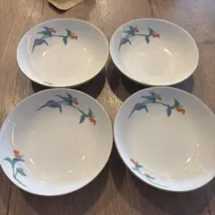 深川製磁　宮内庁御用達 露草 深皿4枚