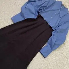 ［訳あり未使用］SNIDEL クロップドシャツ セットアップ チャコール M