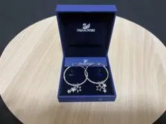 【最終整理】SWAROVSKI 星モチーフ フープピアス 箱付