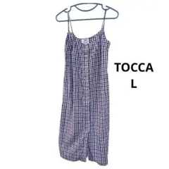 美品 TOCCA トッカ キャミワンピース チェック柄 紫 L相当 サイズ4のサムネイル