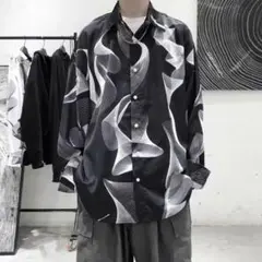 ❣️新作❣️長袖 シャツ 柄シャツ ルーズフィット カジュアルシャツ【Lサイズ】