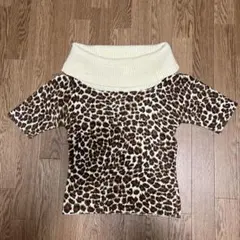 LAST SCENE ヒョウ柄 半袖ニット