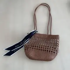 zara メッシュ　編み　バッグ　カゴバッグ　キャメル　レディース　ザラ