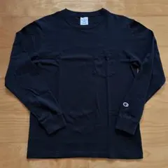 チャンピオン　ポケット付き長袖Tシャツ　ブラックL