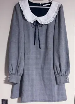 SPINNS♡ リボン 襟付き チェック ワンピースのサムネイル
