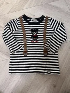 DOUBLE.B クマ刺繍 サスペンダーTシャツ