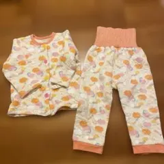 カラフル花柄 ベビーパジャマ 上下セット 90cm